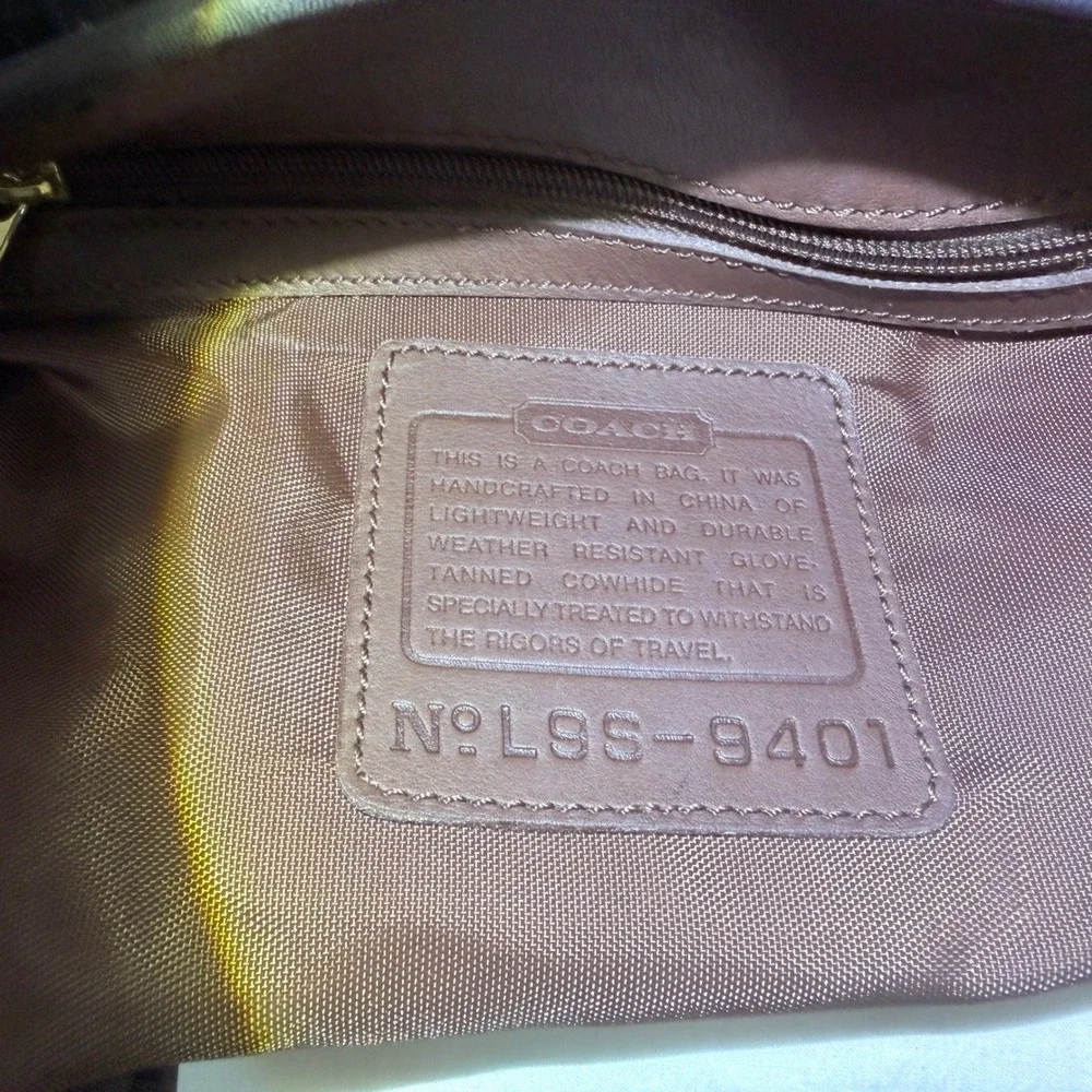 Coach Market Tote Book Tote Large Black Excellent Vtg Leather Travel L9S-9401
